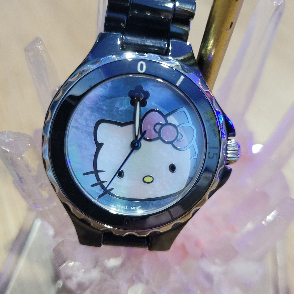 Kimora Lee Simmons Hello Kitty Ceramic Watch Pearl - Picture 3 of 6